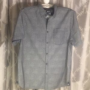 EUC Mens Mini Floral Denim & Flowers Shirt, XL